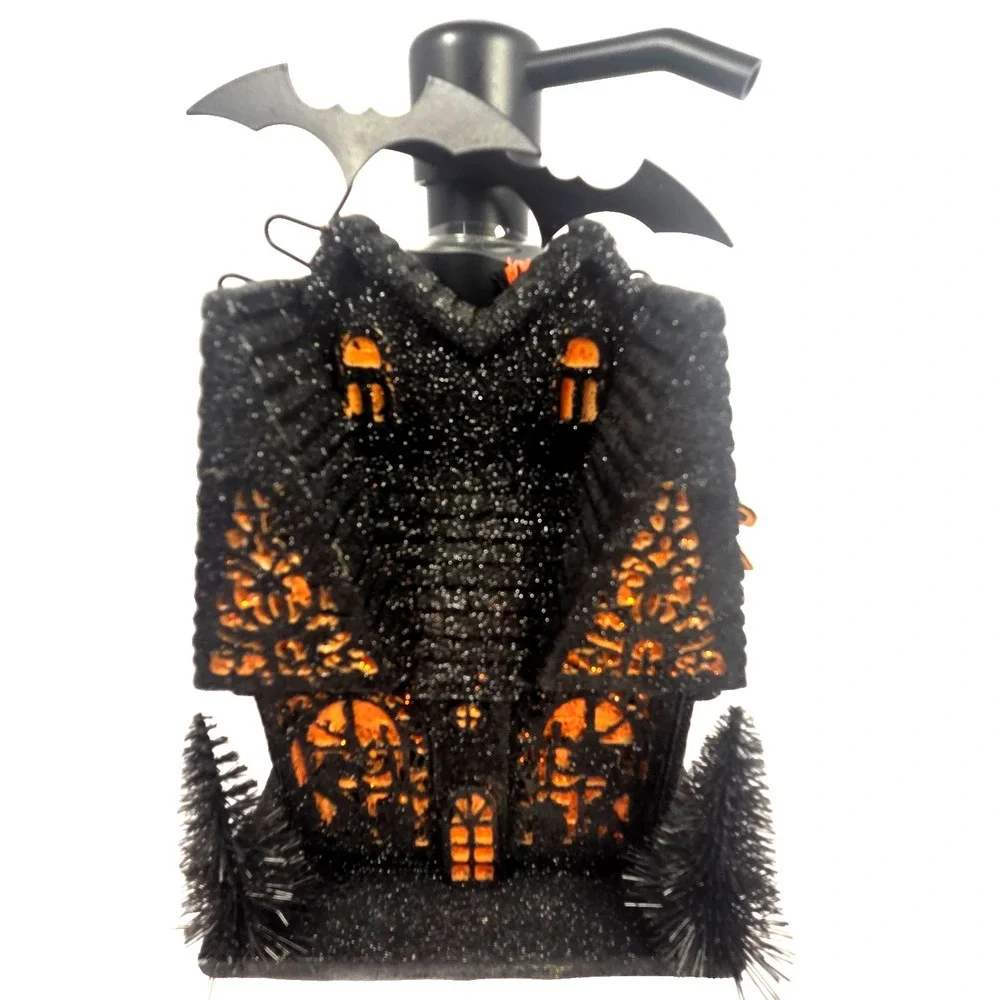 Home Accents Haunted House Soap Dispenser Adult OS Black New Halloween Glitter